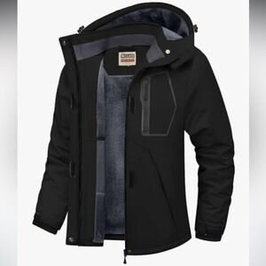 Black Ski Jacket Winter Ski Coat Sz Medium